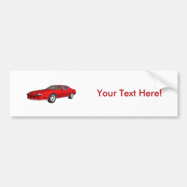 Pegatina Para Coche Coche de deportes clásico: modelo 3D: (Frente)