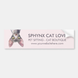 Pegatina Para Coche Coche de gato canadiense Sphynx rosa elegante