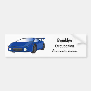 Pegatina Para Coche Coche deportivo azul con ilustración de alerón