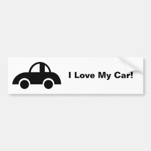 Pegatina Para Coche ¡Coche negro, amo mi coche!