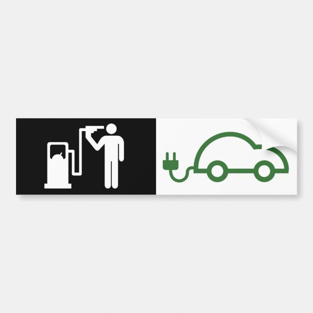 Pegatina Para Coche Coche verde eléctrico del icono del kamikaze del (Frente)