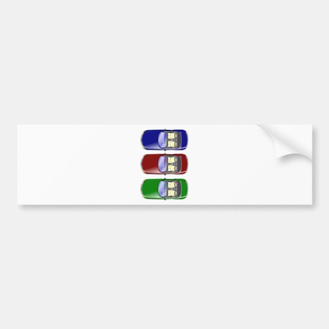 Pegatina Para Coche Coches coloridos (Frente)