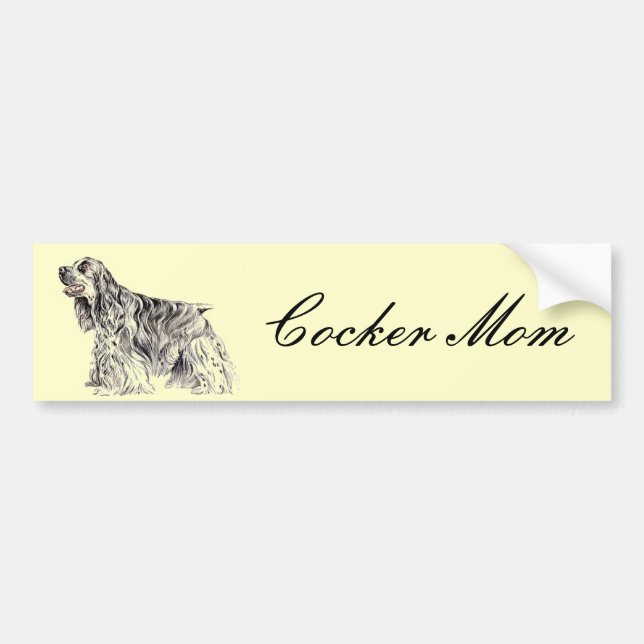 Pegatina Para Coche Cocker Mom Bumper Sticker (Frente)