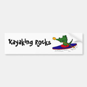 Pegatina Para Coche Cocodrilo divertido del CE Kayaking