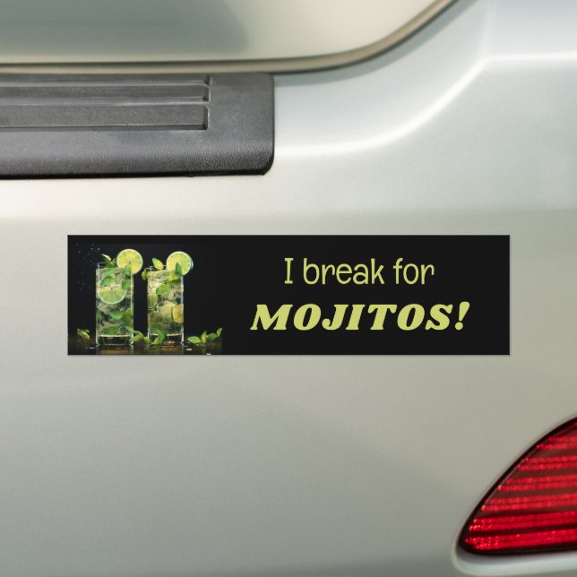 Pegatina Para Coche Cócteles de Mojito de texto personalizado (en coche)