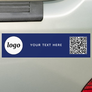 Pegatina Para Coche Código QR de negocio de texto y logotipo simple az