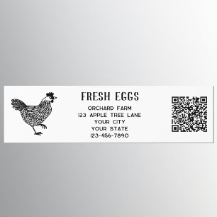 Pegatina Para Coche Código QR para huevos frescos de Hen
