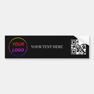 Pegatina Para Coche Código QR promocional simple de logotipo y texto p