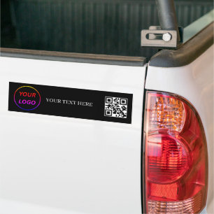 Pegatina Para Coche Código QR promocional simple de logotipo y texto p