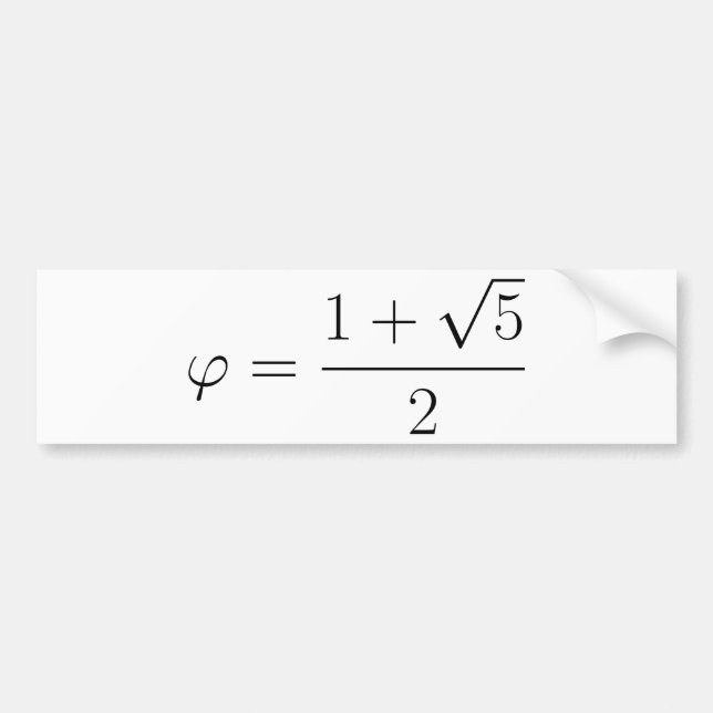 Pegatina Para Coche Coeficiente de oro (Frente)