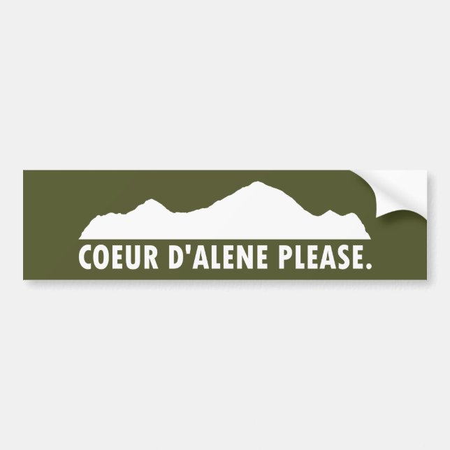Pegatina Para Coche Coeur d'Alene Idaho Por Favor (Frente)