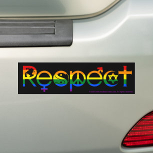 Pegatina Para Coche Coexistir con la respetable bandera arcoíris del o