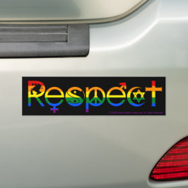 Pegatina Para Coche Coexistir con Respeto Bandera del Arcoíris Orgullo