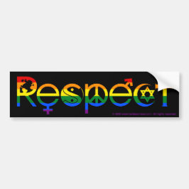 Pegatina Para Coche Coexistir con Respeto Bandera del Arcoíris Orgullo