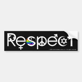 Pegatina Para Coche Coexistir con Respeto Orgullo Gay Arcoíris Yin Yan