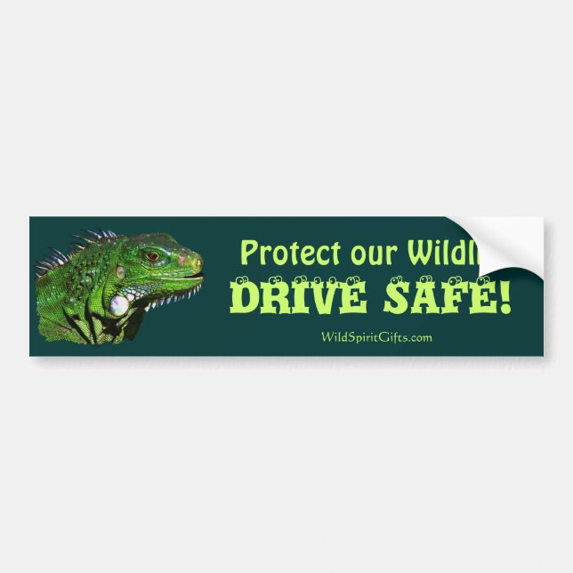 Pegatina Para Coche Colección de la Iguana Verde (Frente)