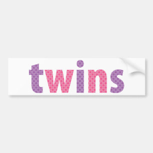 Pegatina Para Coche COLECCIÓN DE TWINS - chicas {violeta + rosa}