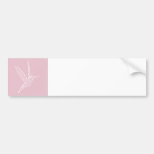 Pegatina Para Coche Colibrí blanco sobre rosa