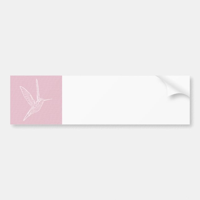 Pegatina Para Coche Colibrí blanco sobre rosa (Frente)