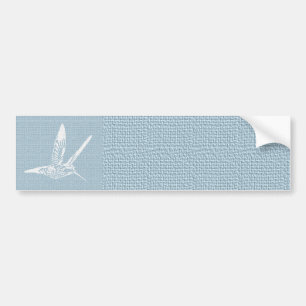Pegatina Para Coche Colibrí elegante azul y blanco