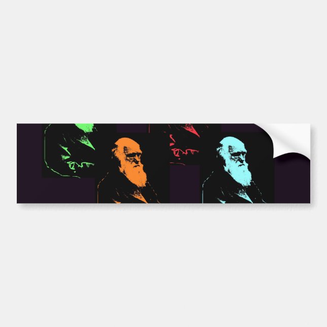Pegatina Para Coche Collage de Charles Darwin (Frente)