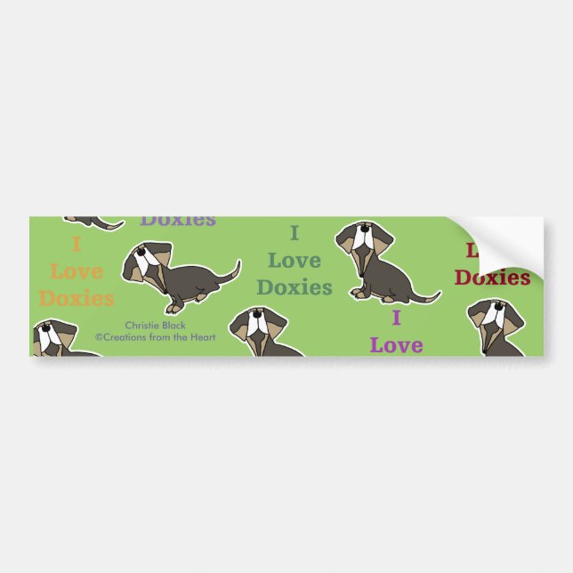 Pegatina Para Coche Collage de I Love Doxies (Frente)