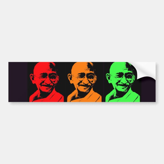 Pegatina Para Coche Collage de Mahatma Gandhi (Frente)