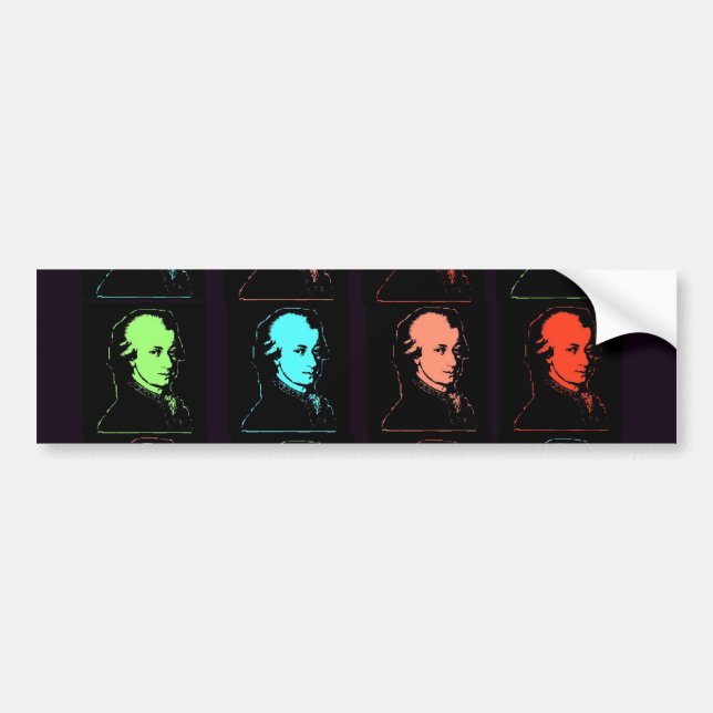Pegatina Para Coche Collage de Wolfgang Amadeus Mozart (Frente)