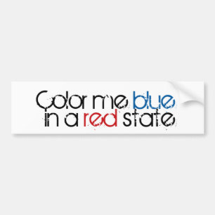 Pegatina Para Coche Color Me Blue en un estado rojo