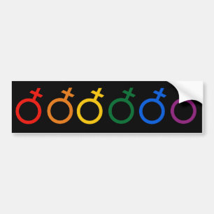 PEGATINA PARA COCHE COLORES DEL ORGULLO FEMENINO