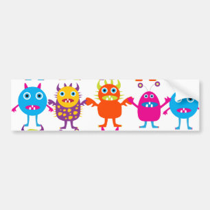 Pegatina Para Coche Coloridas y divertidas criaturas de Fiestas monstr