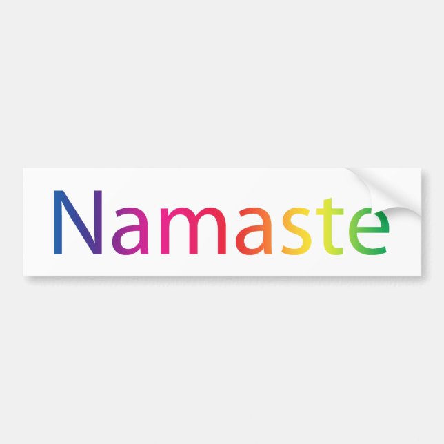 Pegatina Para Coche Colorido Namaste Rainbow Yoga (Frente)