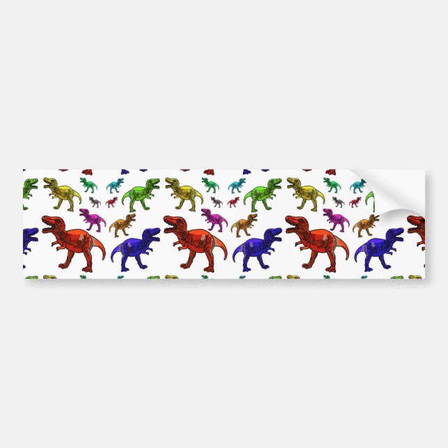 Pegatina Para Coche Colorido T-Rex (Frente)