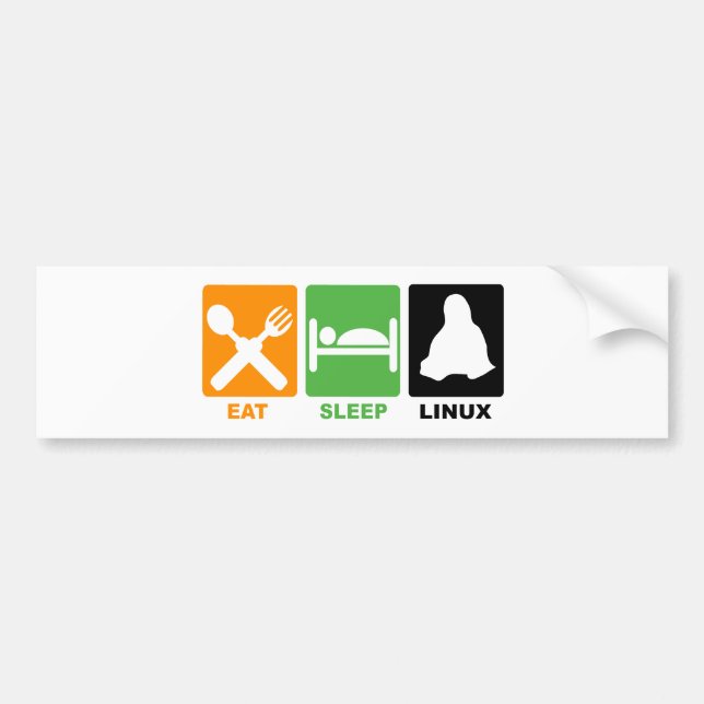 PEGATINA PARA COCHE COMA EL SUEÑO LINUX (Frente)