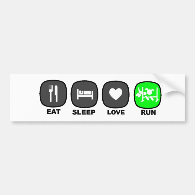 Pegatina Para Coche Coma. Sueño. Amor. Funcionamiento. Verde (Frente)
