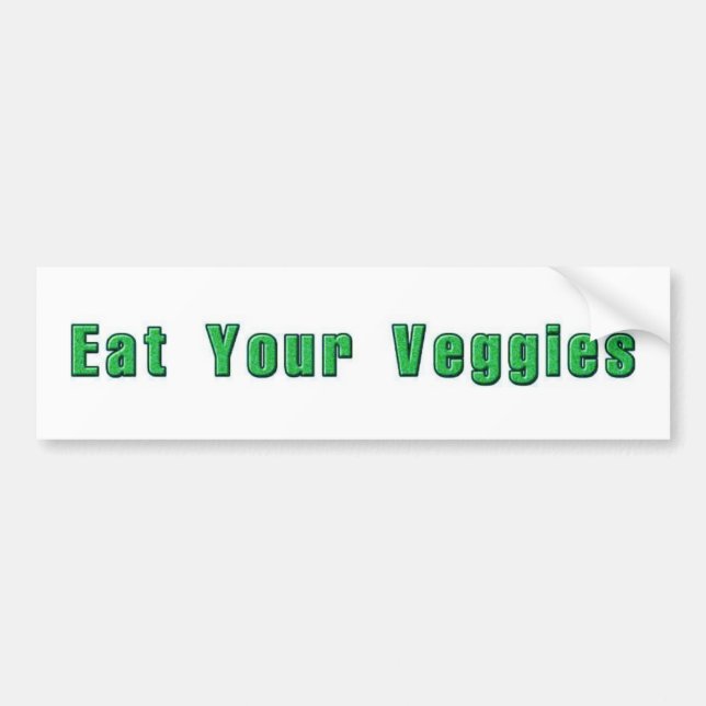 Pegatina Para Coche Coma sus Veggies Bumpersticker (Frente)