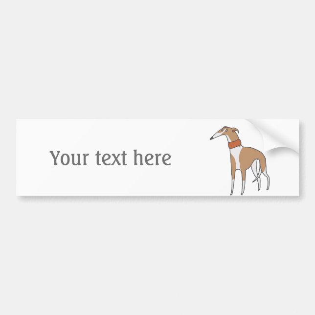 Pegatina Para Coche Comic Whippet Dog Personalizable (Frente)
