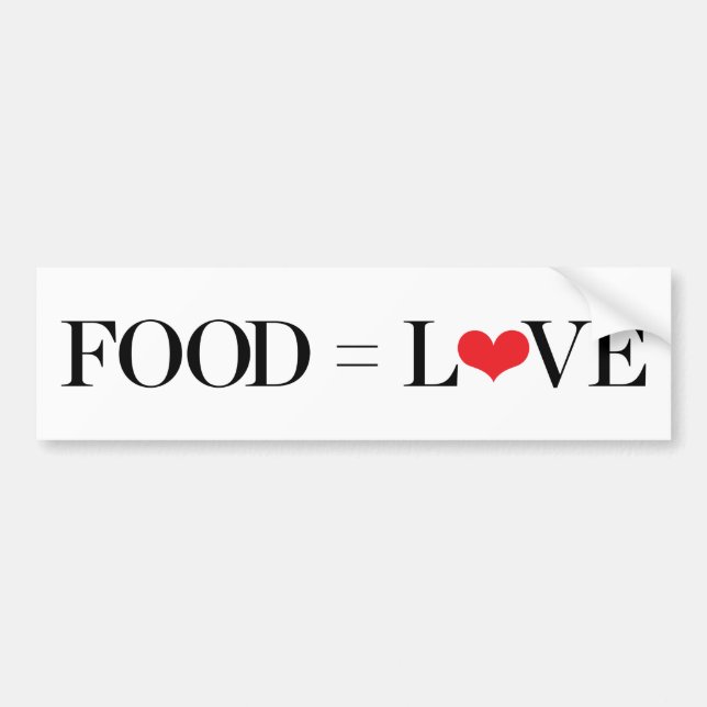 Pegatina Para Coche Comida = amor (Frente)