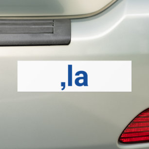 Pegatina Para Coche Comma La kamala pronunciación divertido azul blanc
