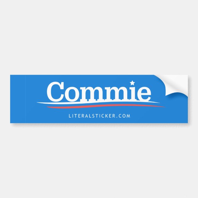 Pegatina Para Coche Commie Bernie Sanders Parody Bumper Sticker (Frente)