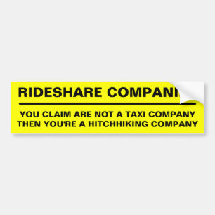 Pegatina Para Coche COMPAÑÍAS RIDESHARE: ¿No eres una empresa de taxis