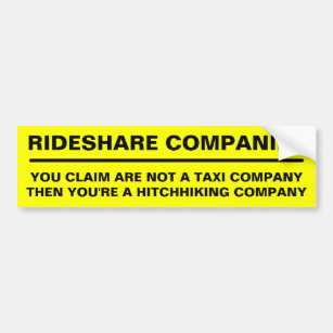Pegatina Para Coche COMPAÑÍAS RIDESHARE: ¿No eres una empresa de taxis