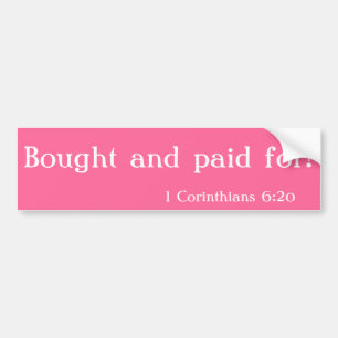 Pegatina Para Coche Comprada y pagada Cita de la Biblia Personalizar