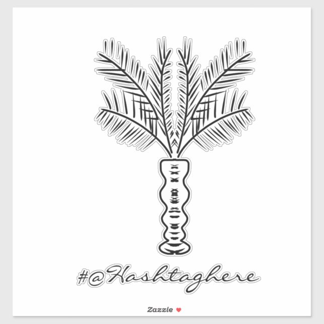 Pegatina para coche con nombre de palmera dibujada (Hoja)