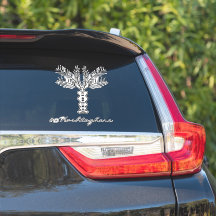Pegatina para coche con nombre de palmera dibujada
