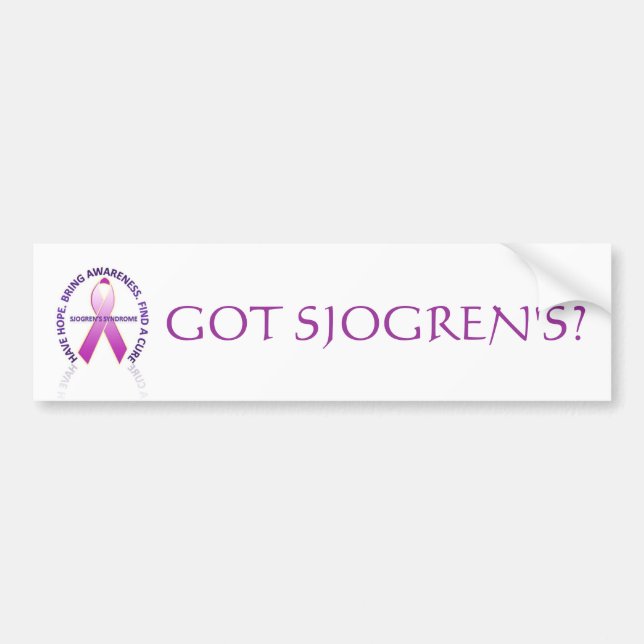 Pegatina Para Coche ¿conciencia de los sjogrens, CONSEGUIDA SJOGREN? (Frente)