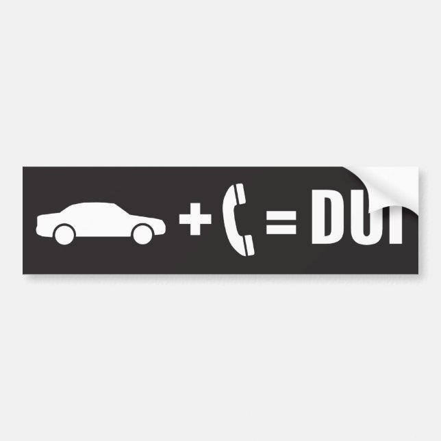 Pegatina Para Coche Conducción bajo los efectos de un teléfono celular (Frente)