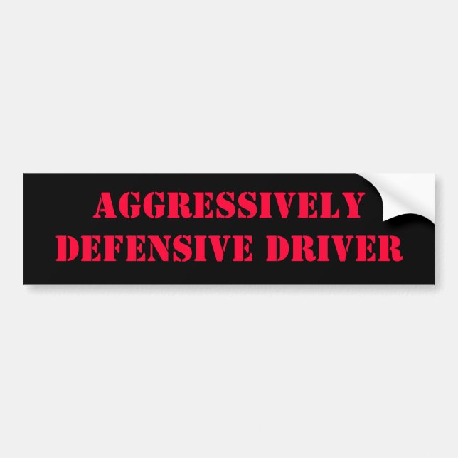 Pegatina Para Coche Conductor agresivamente defensivo (Frente)