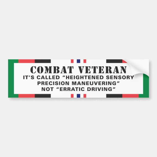 Pegatina Para Coche Conductor errático del veterano de Afganistán (Frente)