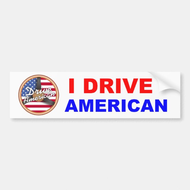 Pegatina Para Coche Conduzca al americano (Frente)